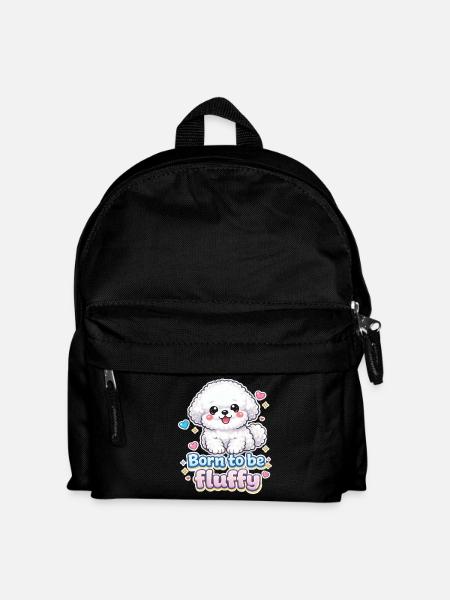 Born to be Fluffy - cute dog design - Kids' Backpack - black
