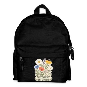 Gartenarbeit entspannt - Kinder Rucksack - Schwarz - Vorne