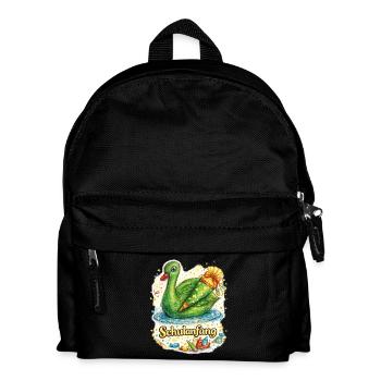 Schulanfang-Schwan mit Geschenk - Kinder Rucksack - Schwarz - Vorne