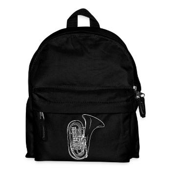Tuba Zeichnung - Kinder Rucksack - Schwarz - Vorne