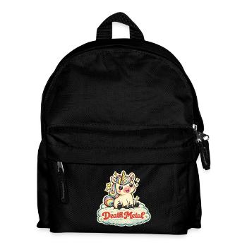 Death Metal Unicorn – Retro 70s Vintage - Kinder Rucksack - Schwarz - Vorne