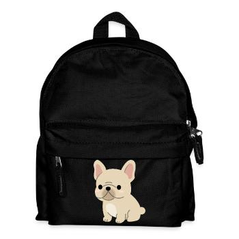 Charming French Bulldog Illustration - Kids' Backpack - black - Front