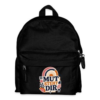 Mut steht dir – Positives Statement - Kinder Rucksack - Schwarz - Vorne