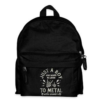 Metal Baby Boy With Grandpa Rock Baby - Kids' Backpack - black - Front