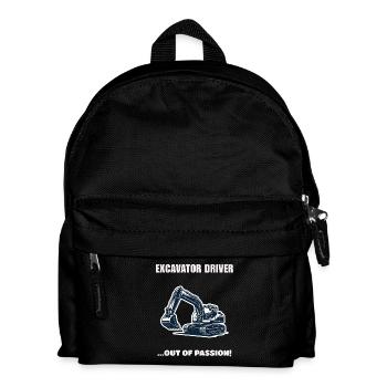 Excavator Driver Out Of Passion Bagger Geschenk - Kinder Rucksack - Schwarz - Vorne