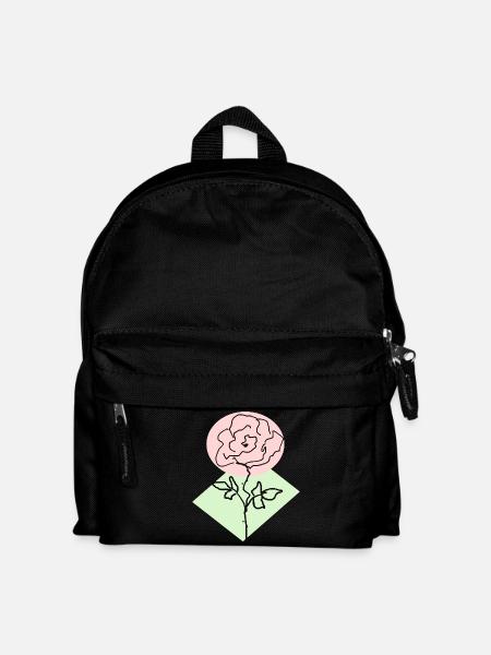 Rosenlinie im rosa Kreis - Kinder Rucksack - Schwarz