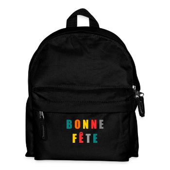 BONNE FÊTE. FÊTE DES MÈRES. FÊTE DES PÈRES. FÊTE - Sac à dos Enfant - noir - Devant
