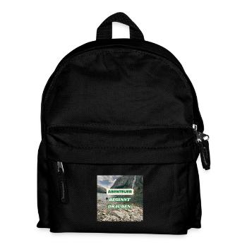 Abenteuer beginnt draußen - Kinder Rucksack - Schwarz - Vorne