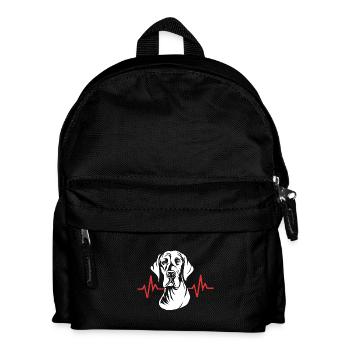 Great Dane heartbeat - Kids' Backpack - black - Front
