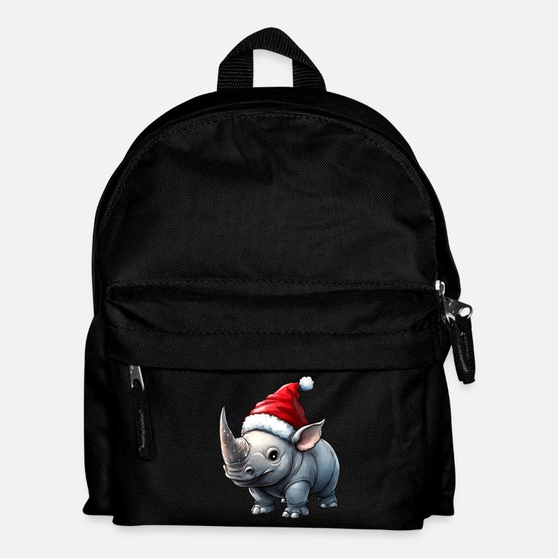 Nashörner Weihnachten / Weihnachtsmann Nashorn - Kinder Rucksack - Schwarz