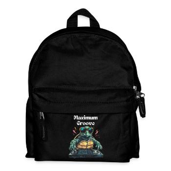 Maximum Groove - Coole DJ-Schildkröte - Kinder Rucksack - Schwarz - Vorne