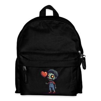 Enfant zombie avec ballon coeur - Mignon et effrayant - Sac à dos Enfant - noir - Devant