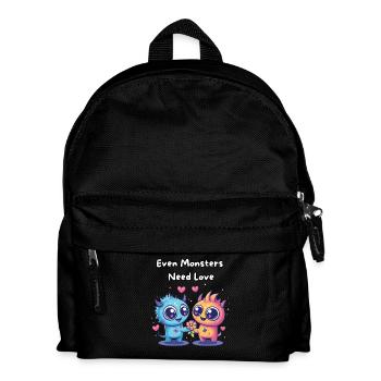 Even Monsters Need Love - Süße Monster - Kids' Backpack - black - Front