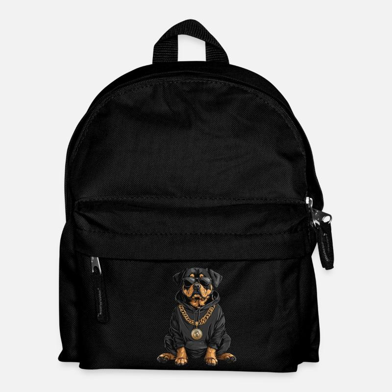 Cooler Rottweiler im Hip-Hop Style - Kinder Rucksack - Schwarz