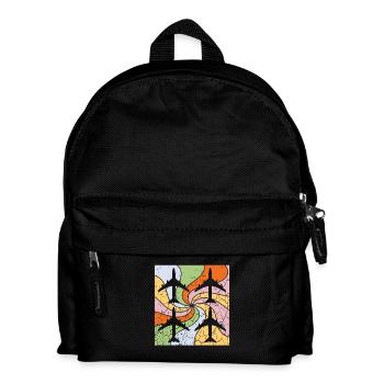 Mandala Airplane Pattern - Kids' Backpack - black - Front