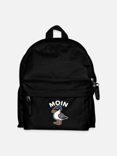 Moin Möwe - Kinder Rucksack - Schwarz
