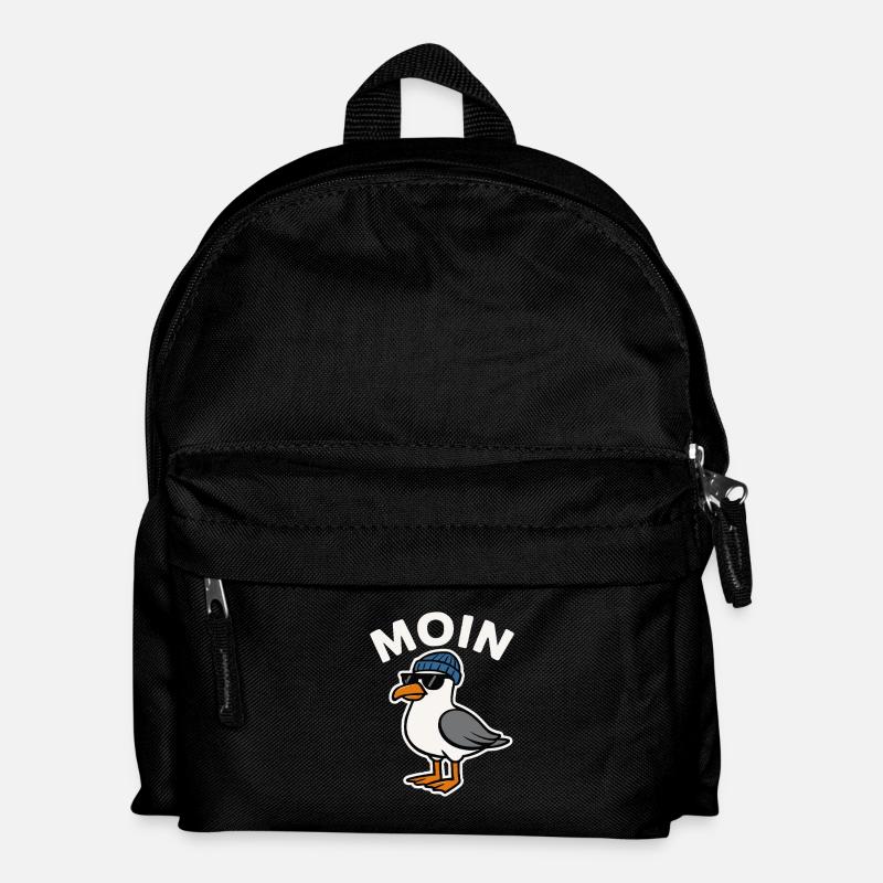 Moin Möwe - Kinder Rucksack - Schwarz
