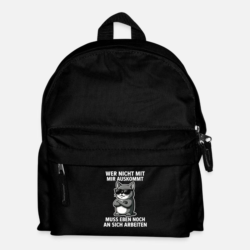 Coole Katze Spruch - Kinder Rucksack - Schwarz