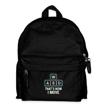 WASD – Gamer Move - Kids' Backpack - black - Front