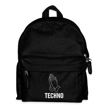 Techno Gebet – Pray for Bass - Kinder Rucksack - Schwarz - Vorne