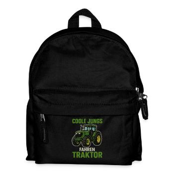 Coole Jungs fahren Traktor – Bauernhof Spruch - Kinder Rucksack - Schwarz - Vorne