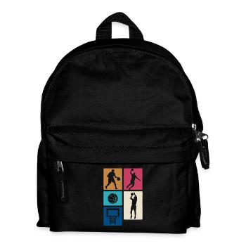 Basketball Retro Blocks – Sporty Design - Kids' Backpack - black - Front