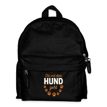 Who walks with the dog – Pfotenliebe Design - Kids' Backpack - black - Front