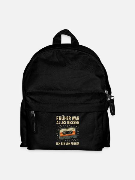 Früher war alles besser – Kassette Retro - Kinder Rucksack - Schwarz