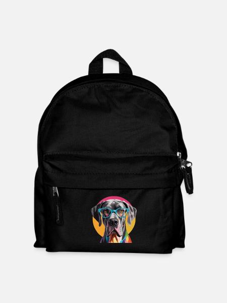 Great Dane Great Dane Dog Colorful Glasses - Kids' Backpack - black