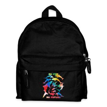 No fins no future Regenbogenfarben - Kinder Rucksack - Schwarz - Vorne