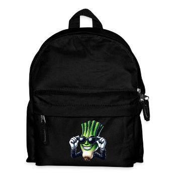 Coole Lauchzwiebel Cartoon Comic Style - Kinder Rucksack - Schwarz - Vorne