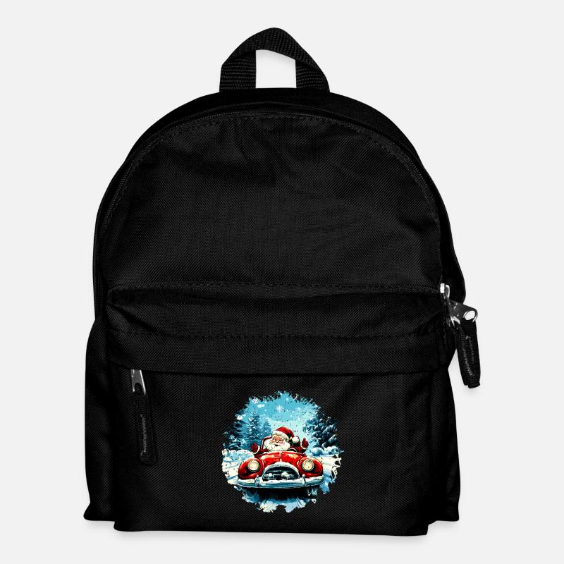 Autofahrer Weihnachten / Weihnachtsmann Autofahrer - Kinder Rucksack - Schwarz