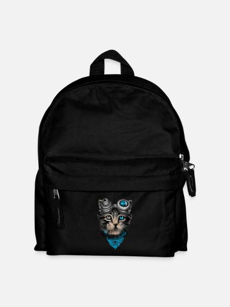 steampunk cat - Kids' Backpack - black