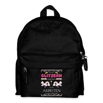 Einhorn zum Arbeiten gezwungen - Kinder Rucksack - Schwarz - Vorne