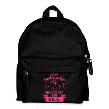 Tschüss Kindergarten, ich glitzer in der Schule - Kinder Rucksack - Schwarz - Vorne
