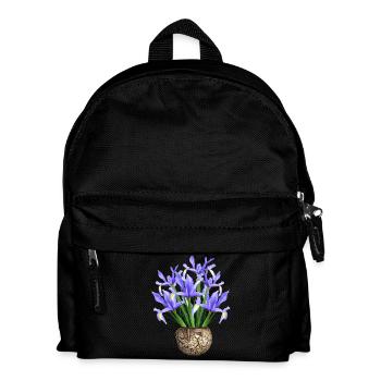 flowers lilies tulips orchids sunflower dahlia ger - Kids' Backpack - black - Front