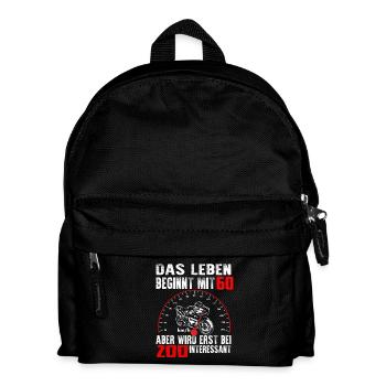 Geburtstag Superbike · 60 Jahre · Shirt · Tacho - Kinder Rucksack - Schwarz - Vorne
