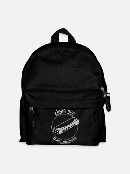 Shirt Geschenk König der Mundharmonika - Kinder Rucksack - Schwarz
