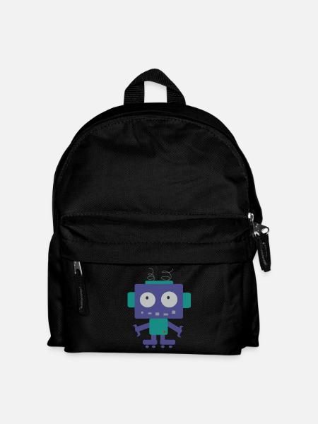 Cute Little Robot - Kids' Backpack - black