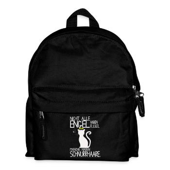 Katzen Shirt - Engel Schnurrhaare - Kinder Rucksack - Schwarz - Vorne