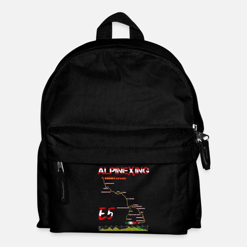E5 Oberstdorf Meran - Kinder Rucksack - Schwarz