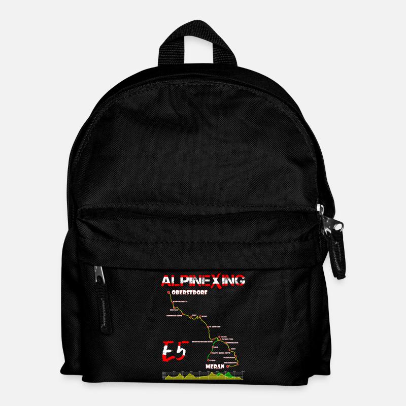 E5 Oberstdorf Meran - Kinder Rucksack - Schwarz