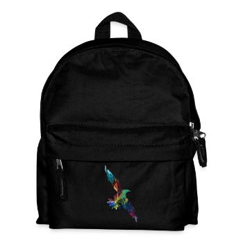 adler stencil bunt - Kinder Rucksack - Schwarz - Vorne