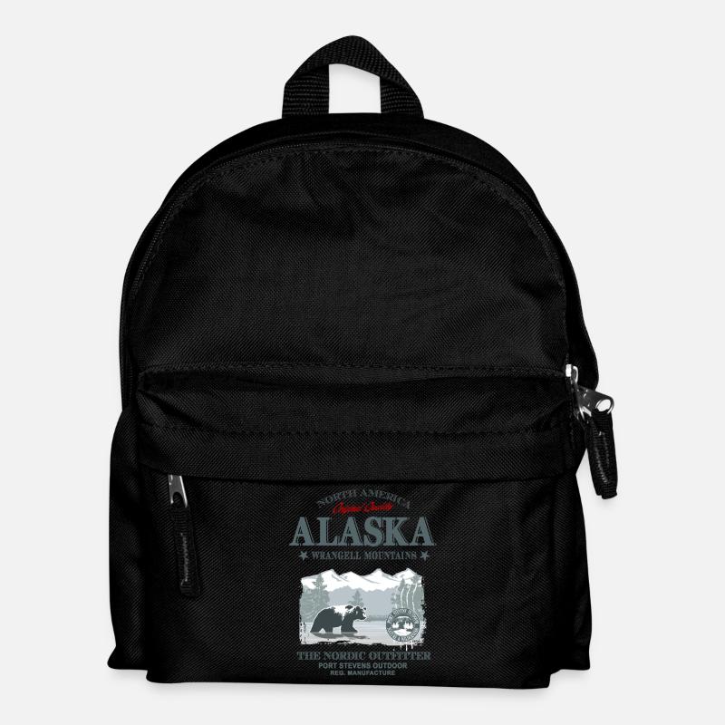 Alaska - Grizzly Bear - Kinder Rucksack - Schwarz