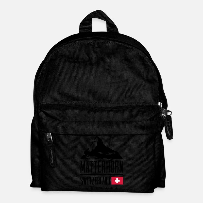 matterhorn switzerland mountain flag - Kinder Rucksack - Schwarz