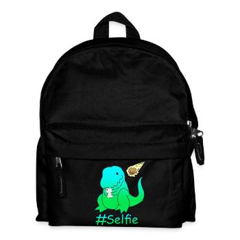 Funny Selfie Dinosaur - Kids' Backpack - black - Front