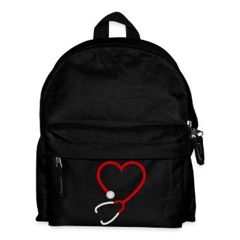 Stethoskop I heart Medicine - Kinder Rucksack - Schwarz - Vorne