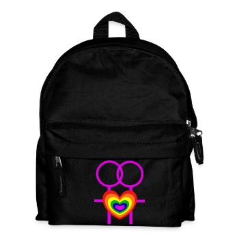 lesbisch Frauen weibliche Symbole CSD - Kinder Rucksack - Schwarz - Vorne