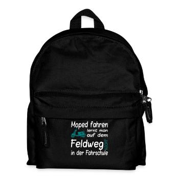 Moped Lernen auf dem Feldweg - Kinder Rucksack - Schwarz - Vorne