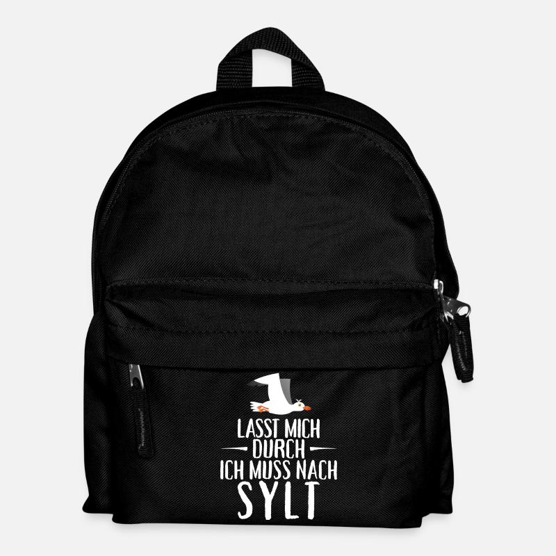 Lasst mich durch ich muss nach Sylt Möwe - Kinder Rucksack - Schwarz